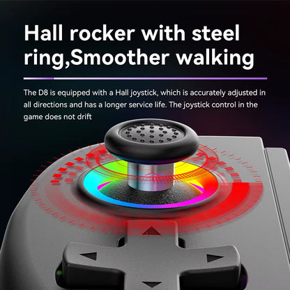 BSP D8 Controlador RGB Inalámbrico para Tablet: Joystick Bluetooth para Switch, P3, P4, Android y iOS