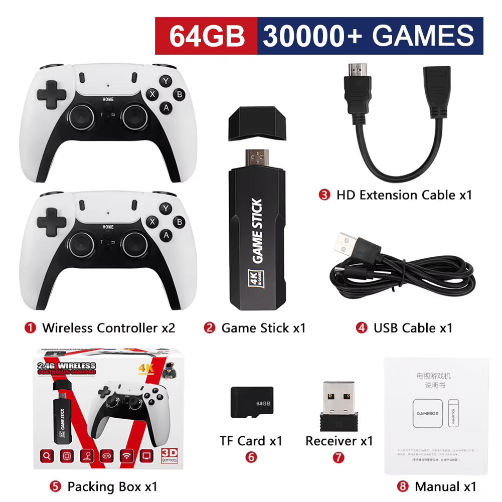 Consola de Videojuegos GD10 PRO: 58000 Juegos Retro, Controladores Inalámbricos 2.4G, 4K y 256GB 