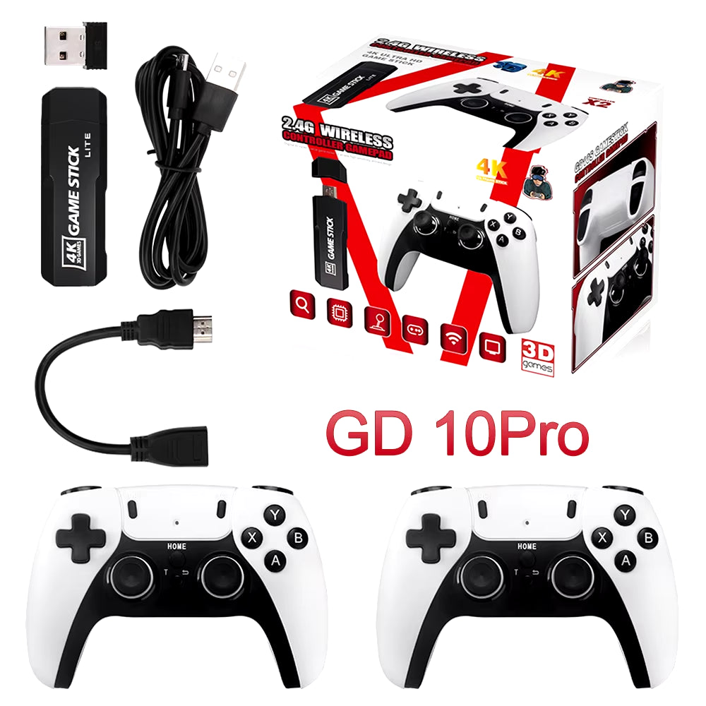 Consola de Videojuegos GD10 PRO: 58000 Juegos Retro, Controladores Inalámbricos 2.4G, 4K y 256GB 