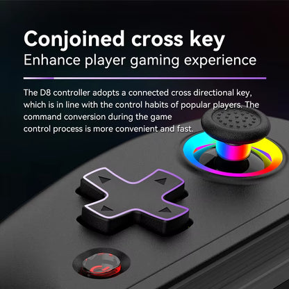 BSP D8 Controlador RGB Inalámbrico para Tablet: Joystick Bluetooth para Switch, P3, P4, Android y iOS